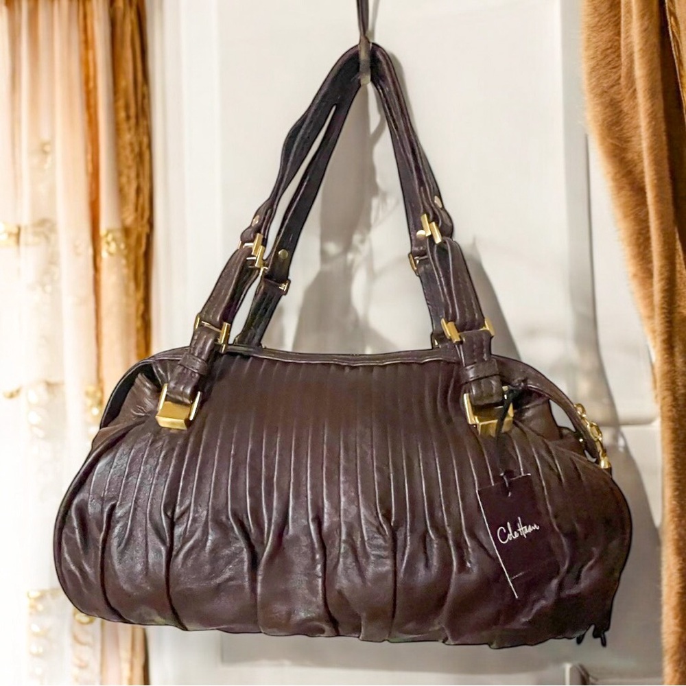 Vintage Cole Haan Leather Satchel Purse in Mocha Brown NWT